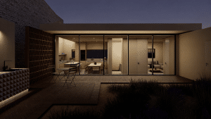 Ático con terraza de noche