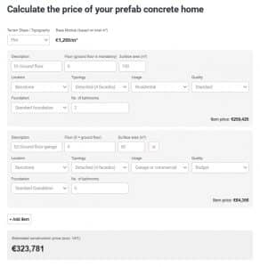 - prefab home price exemple