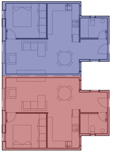 - vivienda medianera
